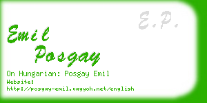 emil posgay business card